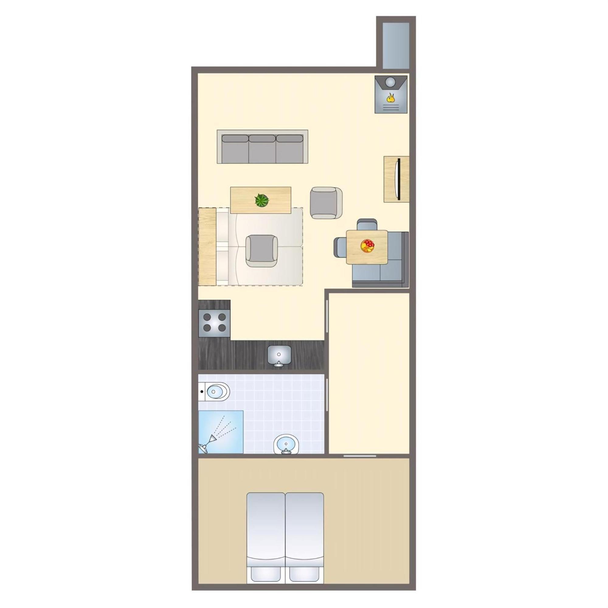 Apartment mit 1 Schlafzimmer (4 Erwachsene)