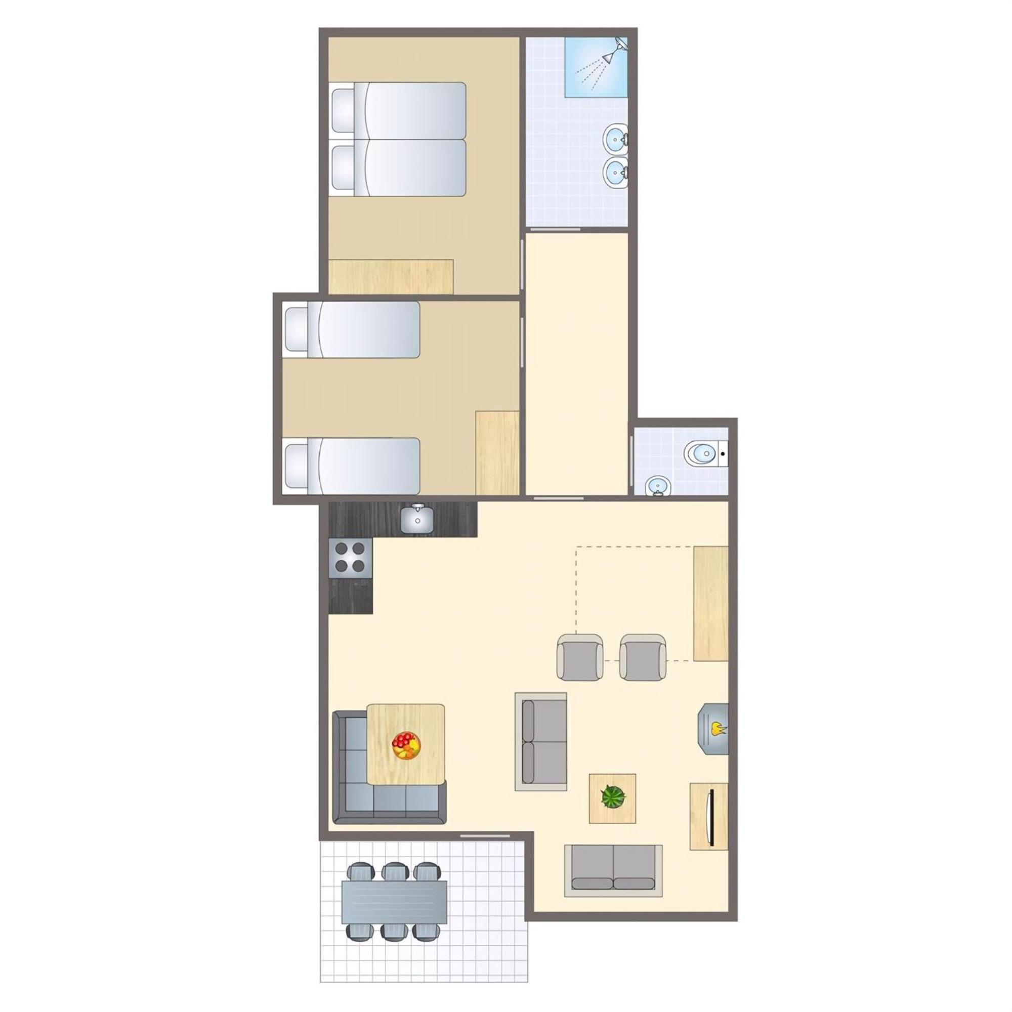 Apartment mit 2 Schlafzimmern